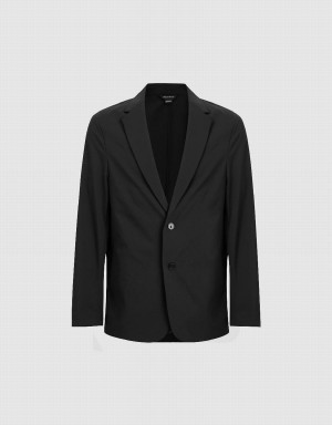 Blazers Urban Revivo Notch Lapel Tailored Hombre Negros | SHS1895LW