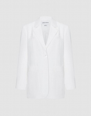 Blazers Urban Revivo Plain Single Breasted Mujer Blancos | PXC6285HE