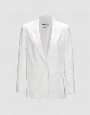 Blazers Urban Revivo Single Breasted Mujer Blancos | LJP8941DH