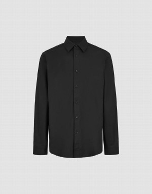 Camisas Urban Revivo Button Up Directo Hombre Negros | GNU9717SQ