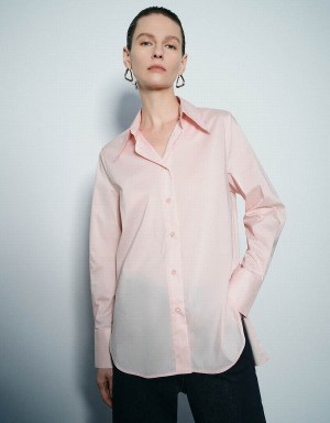 Camisas Urban Revivo Button Up Directo Mujer Rosas | XTR51100ML