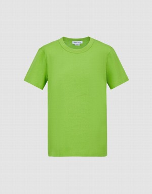 Camiseta Urban Revivo Basic Crew Neck Mujer Verdes Claro | DXN721SE