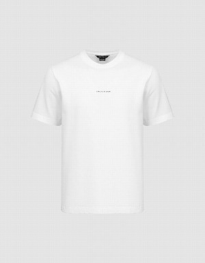 Camiseta Urban Revivo Crew Neck Directo Hombre Blancos | GRZ9692YB