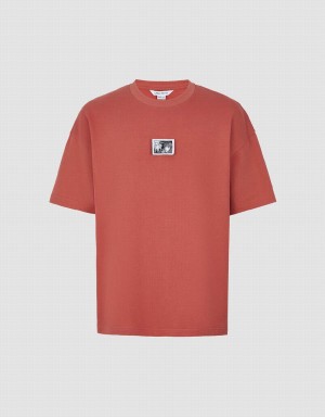 Camiseta Urban Revivo Crew Neck Loose Hombre Rojos | ARN5254WJ