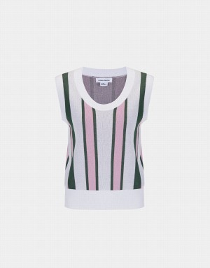 Camiseta sin Manga Urban Revivo A Rayas De Punto Mujer Verdes | VTK6897QC