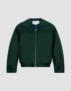 Chamarras Urban Revivo Cremallera Front Oversized Hombre Verdes | GWZ4338HF