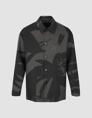 Chamarras Urban Revivo Printed Directo Hombre Grises | FKM4938EX