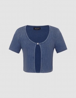 Cárdigan Urban Revivo Buckled De Punto Mujer Azules | RHD8147ZM