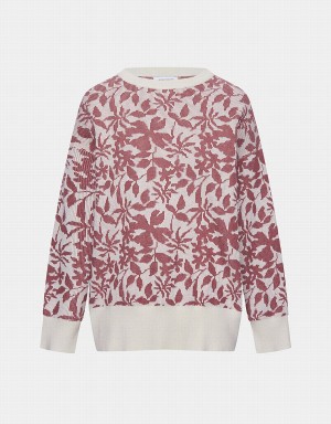 Cárdigan Urban Revivo Leaves Pattern Knit Top Mujer Marrom | WBJ7589WO