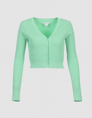 Cárdigan Urban Revivo Plain Button Up Mujer Verdes | THR1329GA