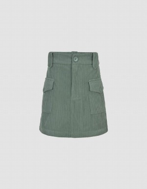 Falda Urban Revivo A-Line With Flap Pockets Mujer Verdes | CDW5675JV