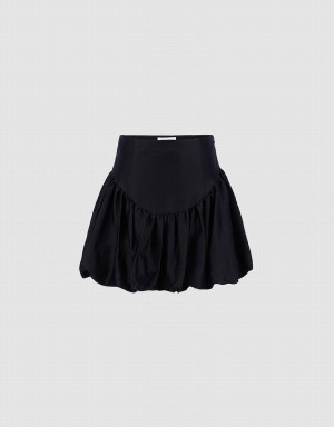 Falda Urban Revivo Ruffle A-Line Mujer Negros | IAQ867JU