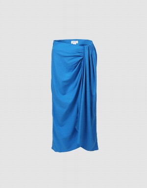 Falda Urban Revivo Wrapped Estilo Mujer Azules | LUK5561AQ