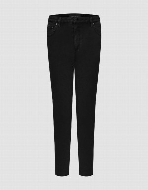 Jeans Urban Revivo Raw Hem Flaco Mujer Negros | DDB2835JX