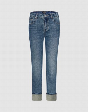 Jeans Urban Revivo Rolled Up Hem Directo Mujer Azules | RAH9158VT