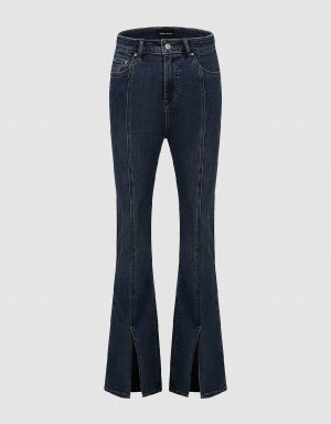 Jeans Urban Revivo Split Hem Flare Mujer Azules | VVA8353TL