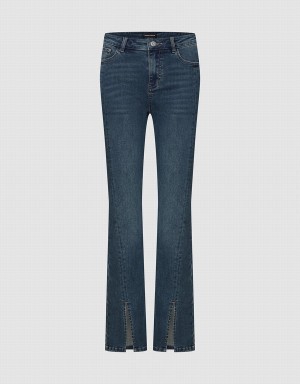 Jeans Urban Revivo Split Hem Flare Mujer Azules | RII4018JE