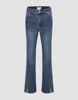 Jeans Urban Revivo Split Hem Flare Mujer Azules | JOI4970LC