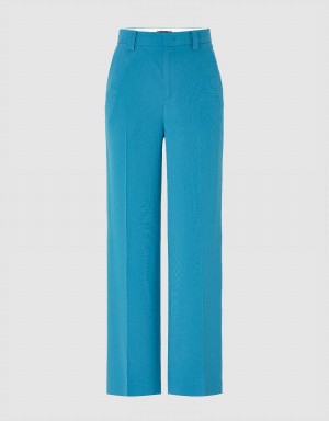 Pantalon Urban Revivo Anchos-Leg Mujer Azules | PXJ2029DY