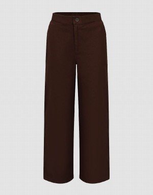 Pantalon Urban Revivo Directo Mujer Marrom Oscuro | NII9998PW