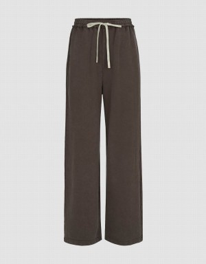 Pantalon Urban Revivo Drawstring Cintura De Punto Directo Mujer Marrom Oscuro | AOI1150AS