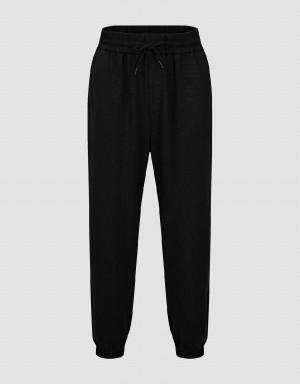 Pantalon Urban Revivo Elastic Cintura De Punto Jogger Hombre Negros | TAS3923UW