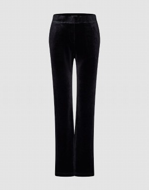 Pantalon Urban Revivo Flaco Directo Mujer Negros | SXF1630OZ