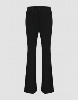 Pantalon Urban Revivo Flaco Flare Mujer Negros | SGL9869AT