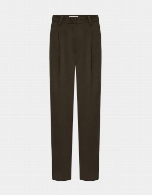 Pantalon Urban Revivo Fold Plisado Carrot Tailored Mujer Grises Oscuro | NUU236DW