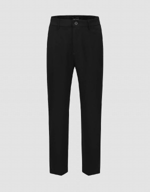 Pantalon Urban Revivo Loose Directo Hombre Negros | HDS4219OI