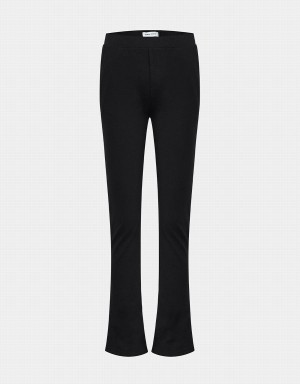 Pantalon Urban Revivo Mid Rise Flaco Flare Mujer Negros | PXB4313WT