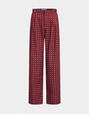 Pantalon Urban Revivo Polka Dot Anchos Leg Mujer Rojos | VUB5554XJ