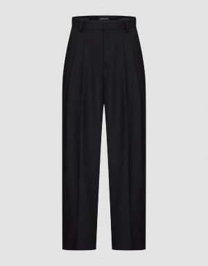 Pantalon Urban Revivo Tailored Anchos-Leg Mujer Negros | YXW5751UK