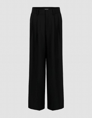 Pantalon Urban Revivo Tailored Anchos-Leg Mujer Negros | MBE5795SH