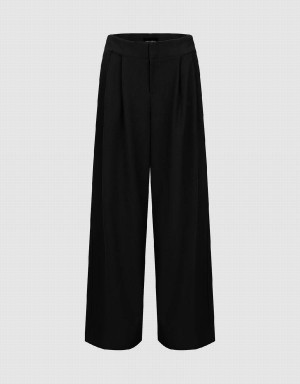 Pantalon Urban Revivo Tailored Anchos-Leg Mujer Negros | WTD6641HU