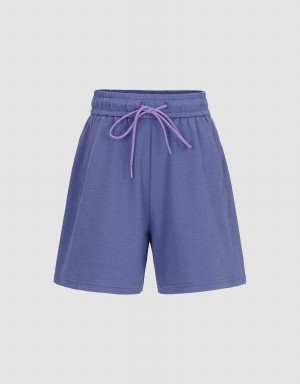 Short Urban Revivo Drawstring Cintura Mujer Azules | XNW7317OH