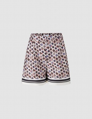 Short Urban Revivo Geometric Print Mujer Blancos Multicolor | AXD7480QC