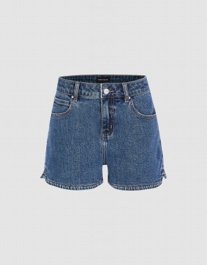 Short Urban Revivo Glamor Denim Mujer Azules | MPE3566FT