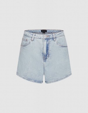 Short Urban Revivo Glamor Denim Mujer Azules | ZSV9166HP