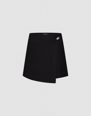 Short Urban Revivo Glamor Regular Skort Mujer Negros | LJZ5163CI