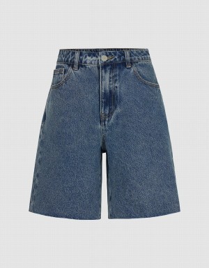 Short Urban Revivo Raw Hem Denim Mujer Azules | NVE1023XE