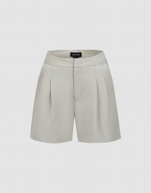 Short Urban Revivo Tailored Mujer Kaki Grises | ZVW2451OB