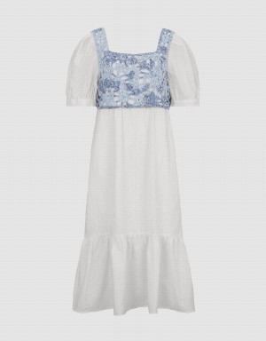 Vestido Urban Revivo 2 In 1 De Punto Mujer Azules Blancos | KZY463QN