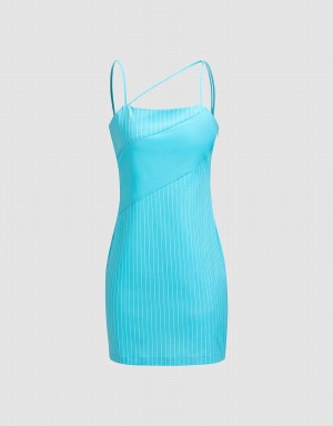 Vestido Urban Revivo A Rayas Glittered Cami Mujer Azules | MSN650HL