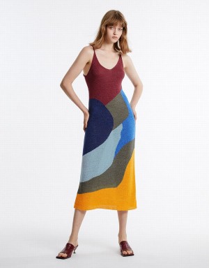 Vestido Urban Revivo Colorblock Knit Mujer Multicolor | VYL9460MT