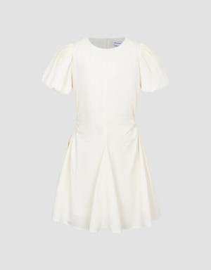 Vestido Urban Revivo Crew Neck Skater Mujer Blancos | MLU9576WU