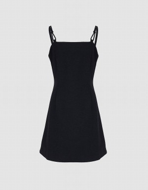 Vestido Urban Revivo Plain Denim Cami Mujer Negros | ROB3686LI