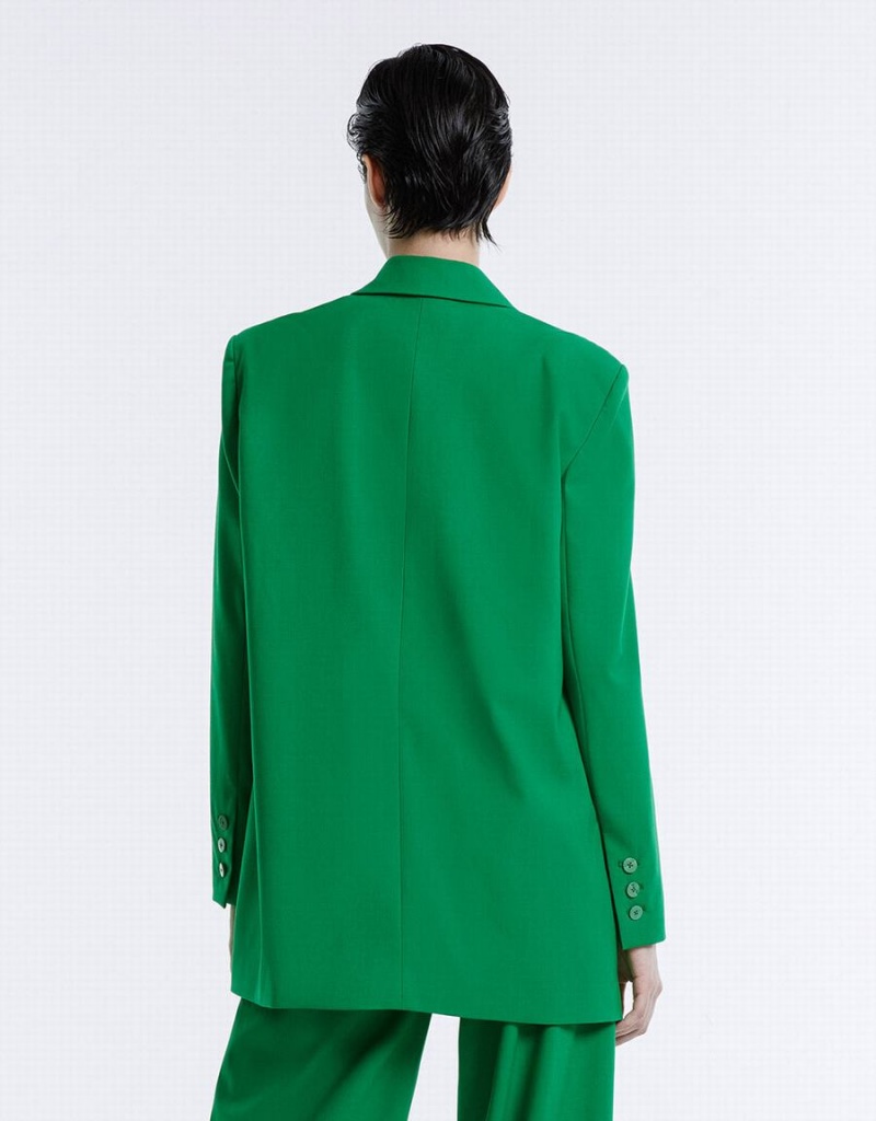 Blazers Urban Revivo Double Breasted Mujer Verdes | TSZ9278KT