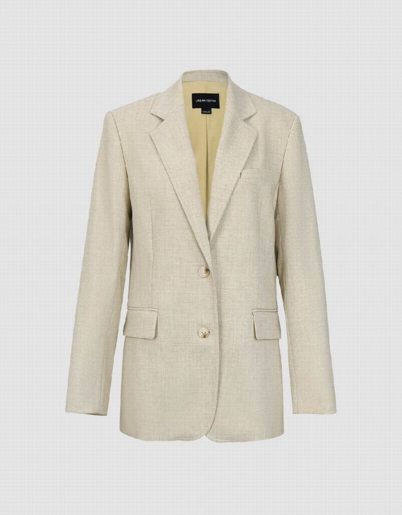 Blazers Urban Revivo Notch Lapel Tailored Mujer Amarillos | OJY2137JZ