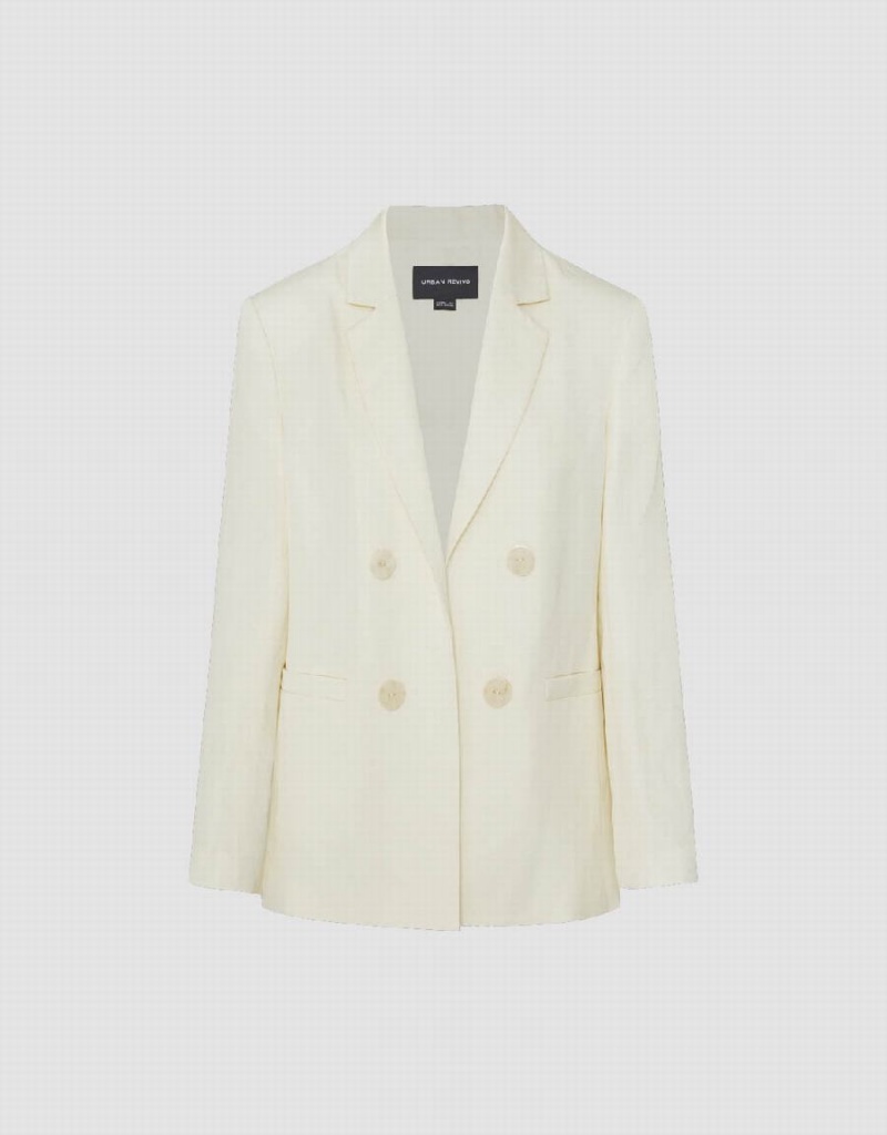 Blazers Urban Revivo Notch Lapel Tailored Mujer Blancos | KFW28100RO